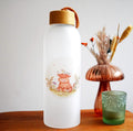 Highland Cow frosted Glass Bottle